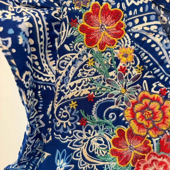 Savanna Jane Blue Embroidered Blouse size large NWT - Picture 5 of 16